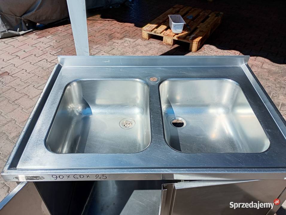 Stół z 2 zlewami drzwi otwierane 90x60x85 Gastronomia Wrocław
