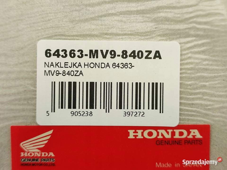 NAKLEJKA LEWY BOCZEK HONDA CBR600F HURRICANE lubelskie