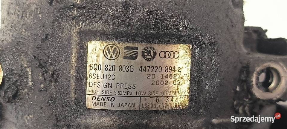 SPRĘŻARKA KLIMATYZACJI VOLKSWAGEN POLO 9N Lipno