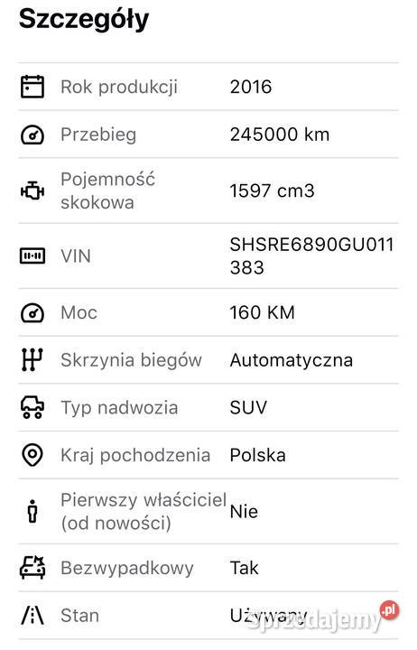 Honda CRV I Stan I Skóra I 4x4 I Automat I Samochody osobowe Iwierzyce