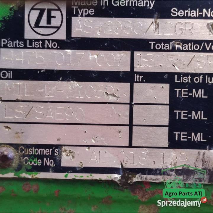 Obudowa przedni most ZF APL2060 AS2060 AL119376 Ciechanowiec sprzedam