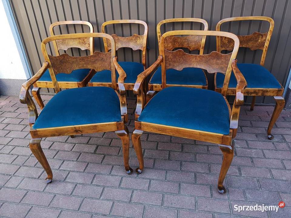 KrzesłaFotele Komplet 6 Sztuk ARTDECO Stare