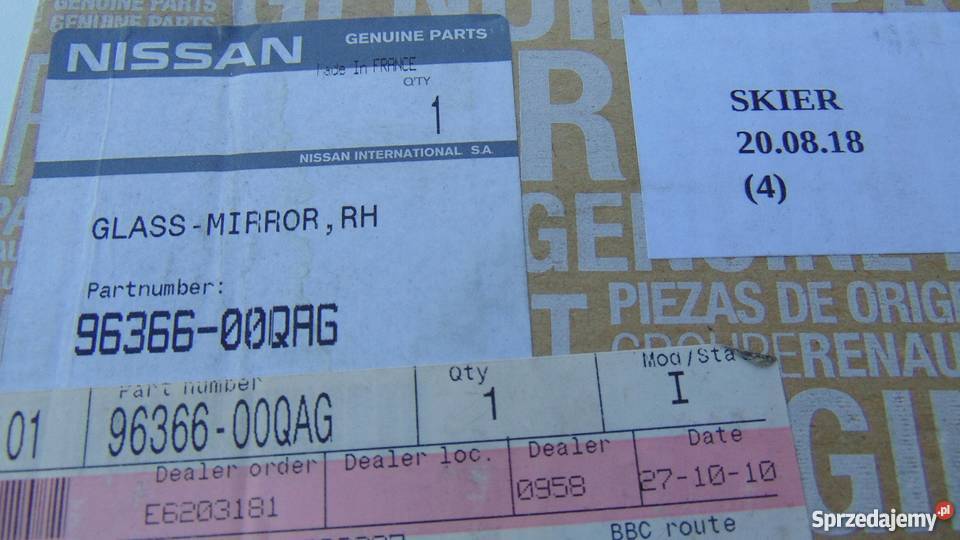 WKŁAD LUSTERKA PRAWY RENAULT MASTER II OPEL wielkopolskie Nowy Tomyśl