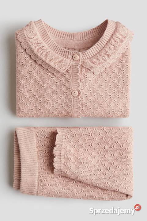 Komplet HM 68 bawełna brudny róż kardigan sweter zachodniopomorskie sprzedam