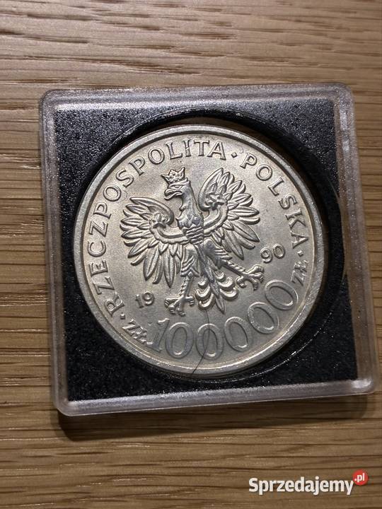Moneta 100000 Solidarność 1990 typ B Ag rzadka
