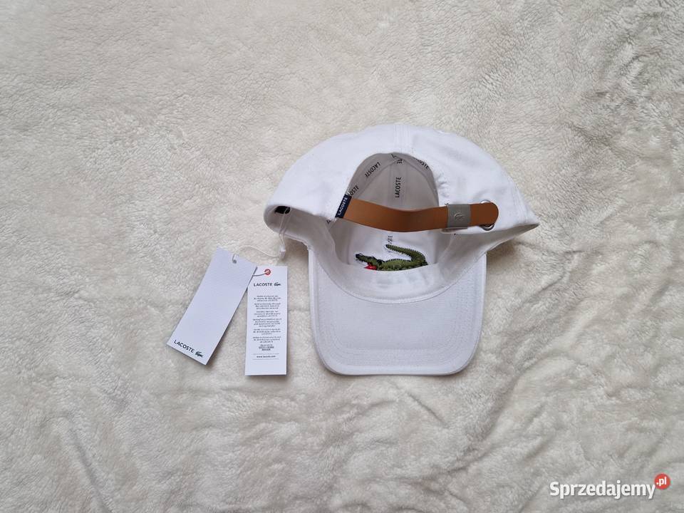Nowa biała czapka z daszkiem Lacoste z metką Uniseks Nakrycia głowy Bibice