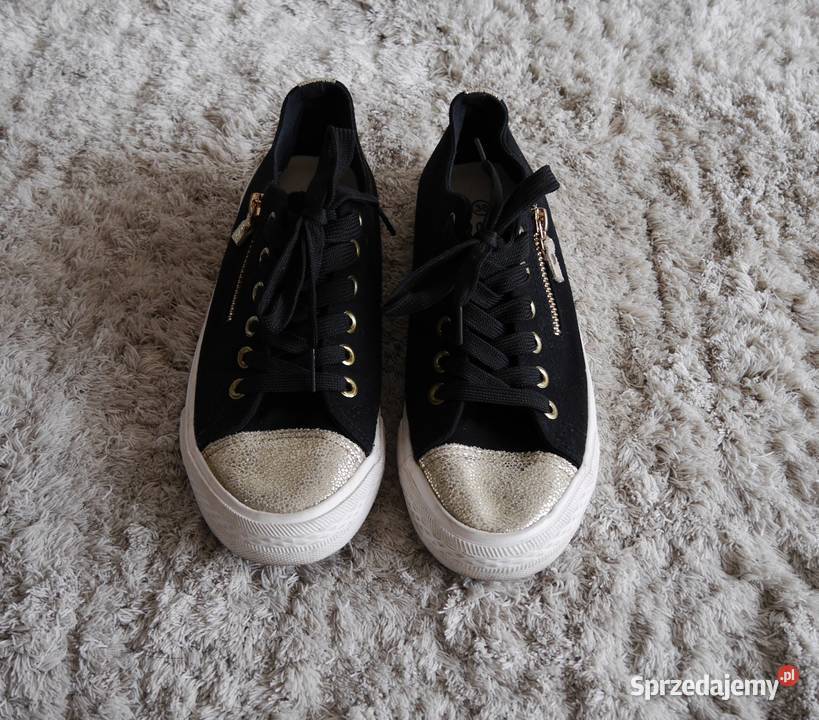 Trampki złote mieniące drobinki zamek 36 biały Wrocław