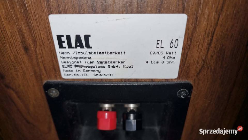 Kolumny ELAC EL 60 2x85W 4ohm Made in Germany Warta