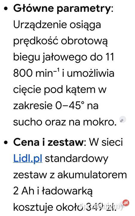 Parkside Akumulatorowa przecinarka do płytek Pozostałe Lutomiersk