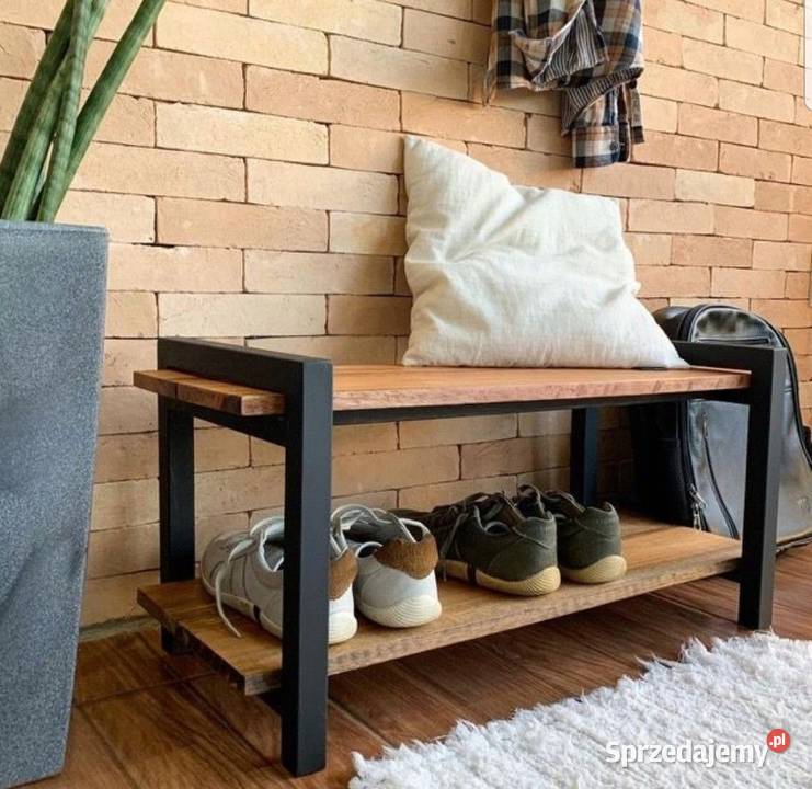 półka na buty z siedziskiem loft naturalne Bartoszyce