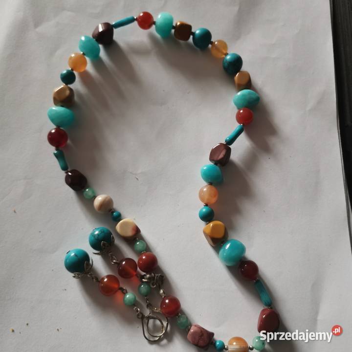 Naszyjnik kolczyki kamienie naturalne sprzedam