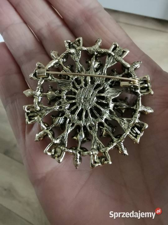 Broszka damska turkusowy kwiat małopolskie Kraków