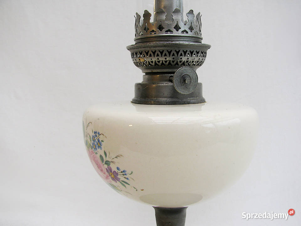 Lampa naftowa Antyk II Porcelana i szkło Szczecinek sprzedam