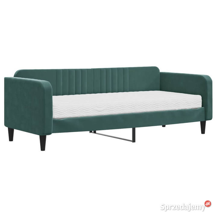 Sofa z materacem do spania ciemnozielona aksamit mazowieckie