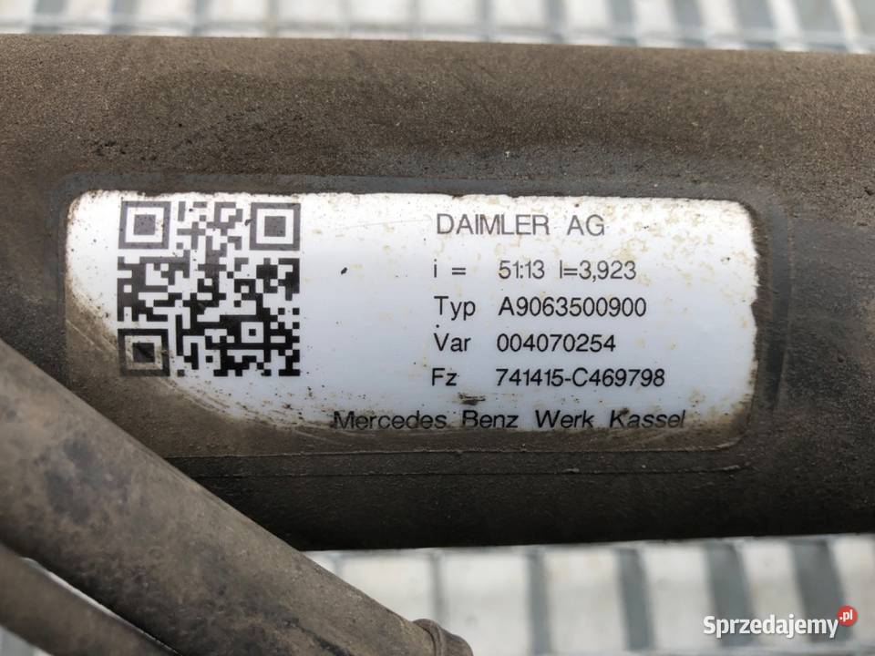 MOST DYFER TYŁ MERCEDES W906 A9063500900 21 163 Mosty podkarpackie