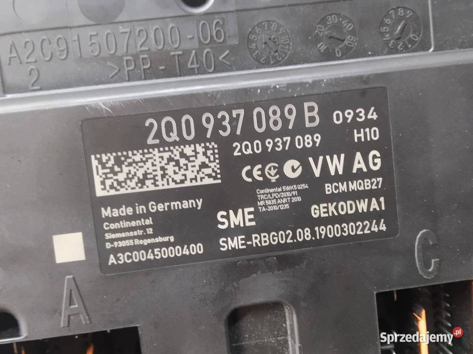 MODUŁ KOMFORTU 2Q0937089B Skoda Fabia III 2014 sprzedam