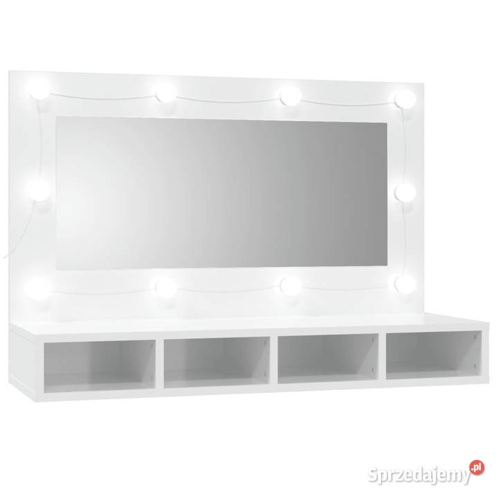 vidaXL Szafka z lustrem i LED biała z Warszawa