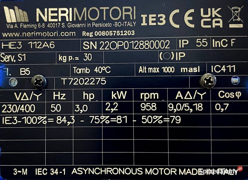 motoreduktor przekładnia 22kW 14obr sprzedam