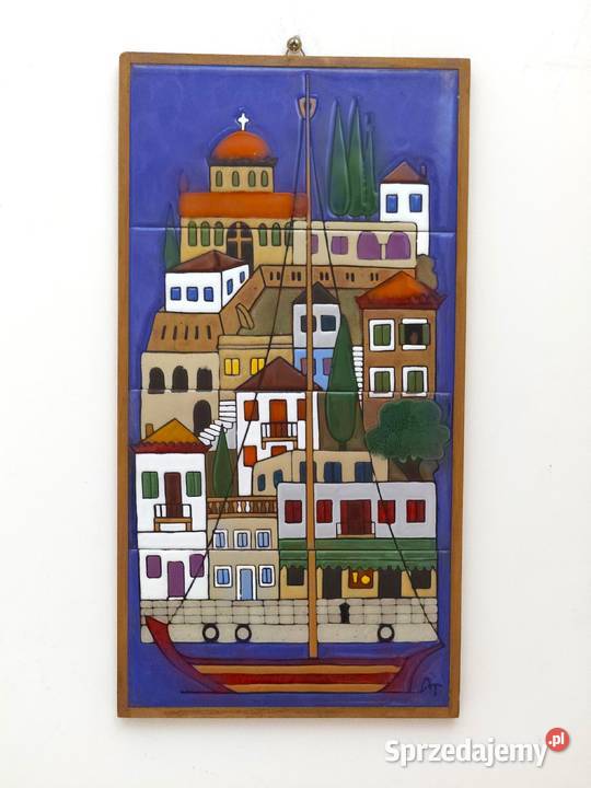 Grecki Obraz Ceramiczny Vintage A Tsakirakis Kalisz