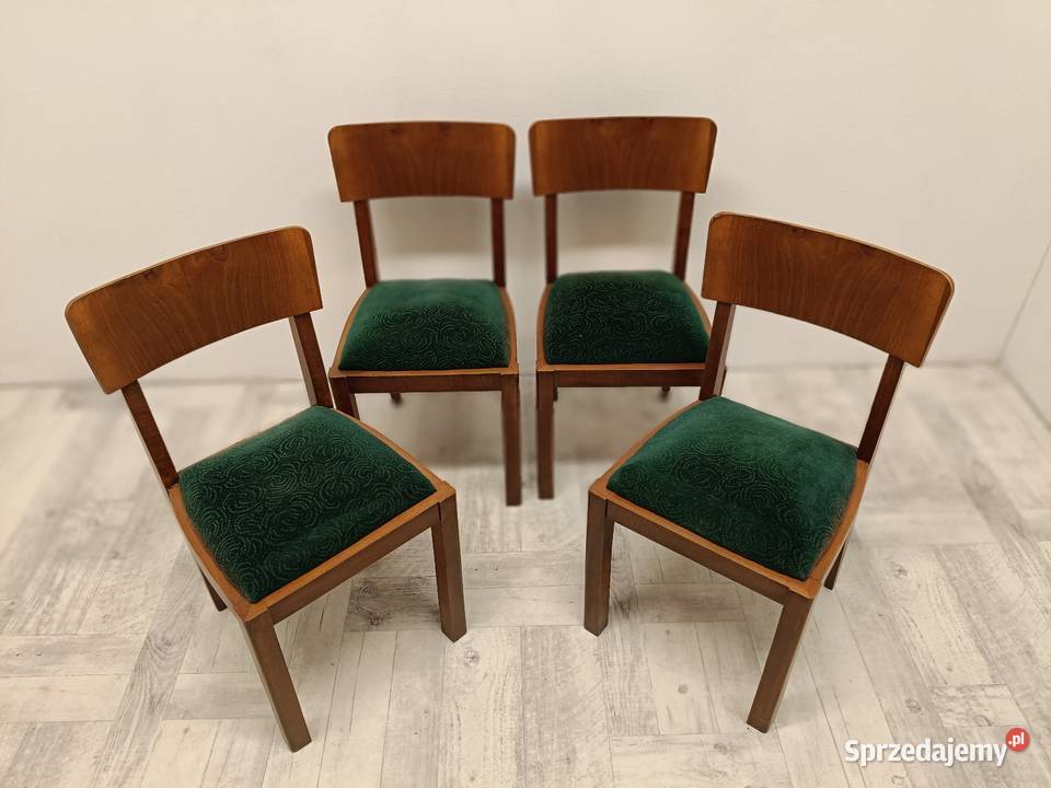 art deco stół i krzesła krakowska manufaktura Radomsko