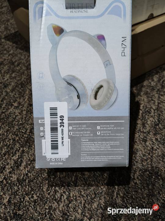 Nowe słuchawki bezprzewodowe Bluetooth Kocie