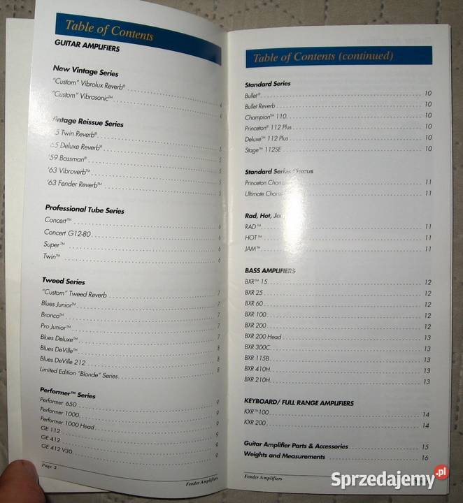Fender Amplifiers 95 catalog katalog wzmacniaczy