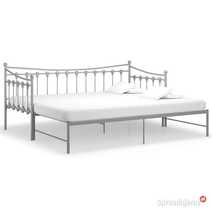Sofa z wysuwaną ramą łóżka szara metalowa 90x200 Warszawa sprzedam