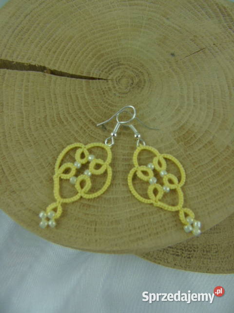 Kolczyki frywolitkowe różne wzory i kolory Wiśniowa