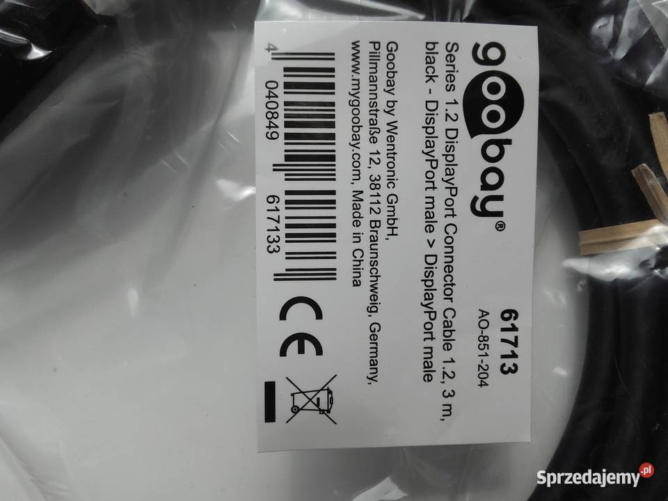 Kabel DisplayPort DP 12 3m UltraHD 4K 2160p 3m kable, taśmy, przedłużacze Bydgoszcz