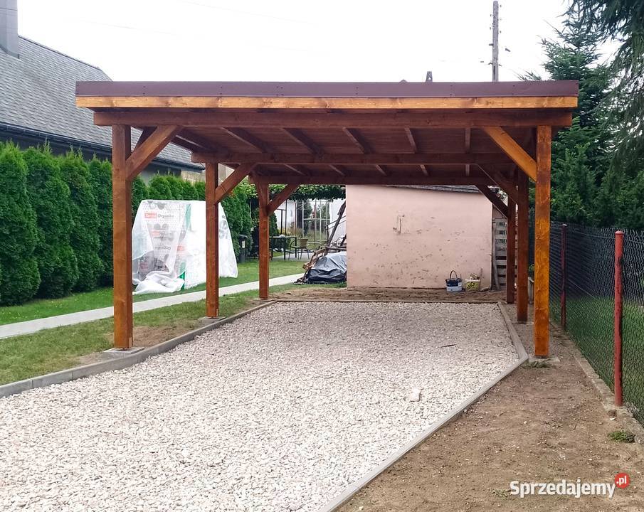 Wiata 5x5m z dachem jednospadowym Zadaszenie małopolskie Myślenice