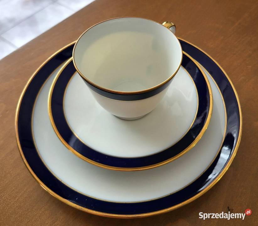 Bareuther Bawaria złotokobaltowy serwis 8 osób Szczecin