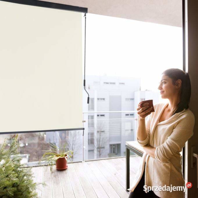 Beżowa roleta markiza pionowa z korbą 250x 160 Łódź