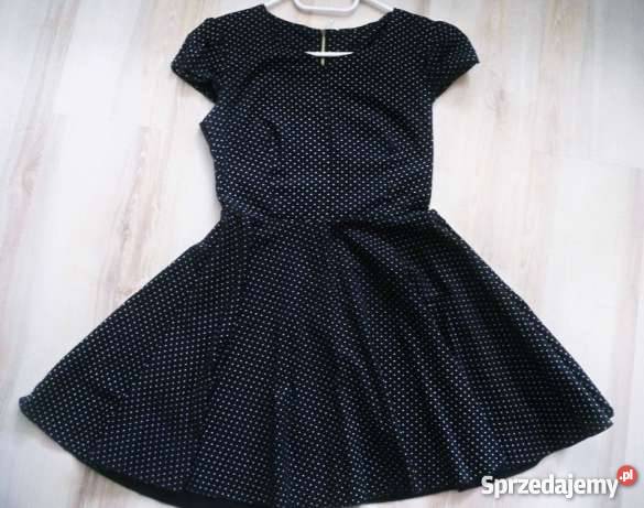 Czarna sukienka w kropki XSS mazowieckie Żyrardów