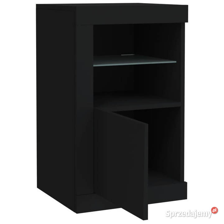 Szafka boczna z LED czarna materiał Warszawa