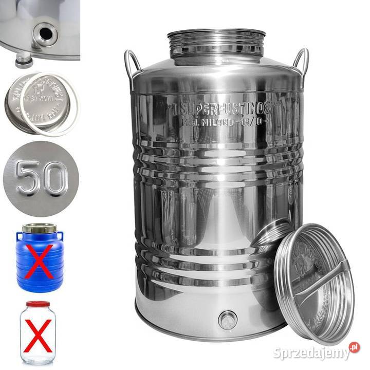 Beczka bańka stal nierdzewna inox 50L na bimber Gastronomia Siemianowice Śląskie