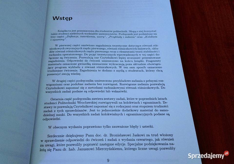 Równania różniczkowe zwyczajne teoria przykłady ISBN 9788389020680