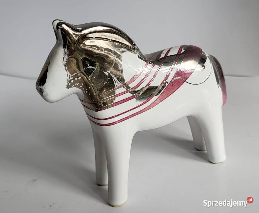 Figurka Konik Koń ceramiczny ręcznie malowany Sierakowice