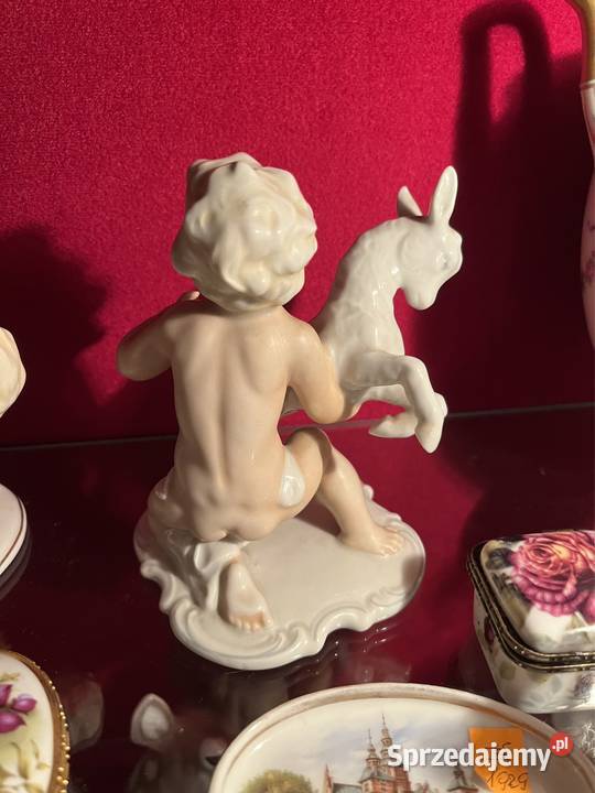 Figurka chłopca z koziołkiem Schaubach Porcelana i szkło pomorskie Gdańsk