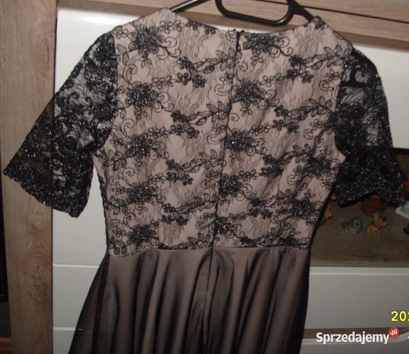 FORTINOWA koktajlowa sukienka koronka haft r38 Rozkloszowana  Rawicz