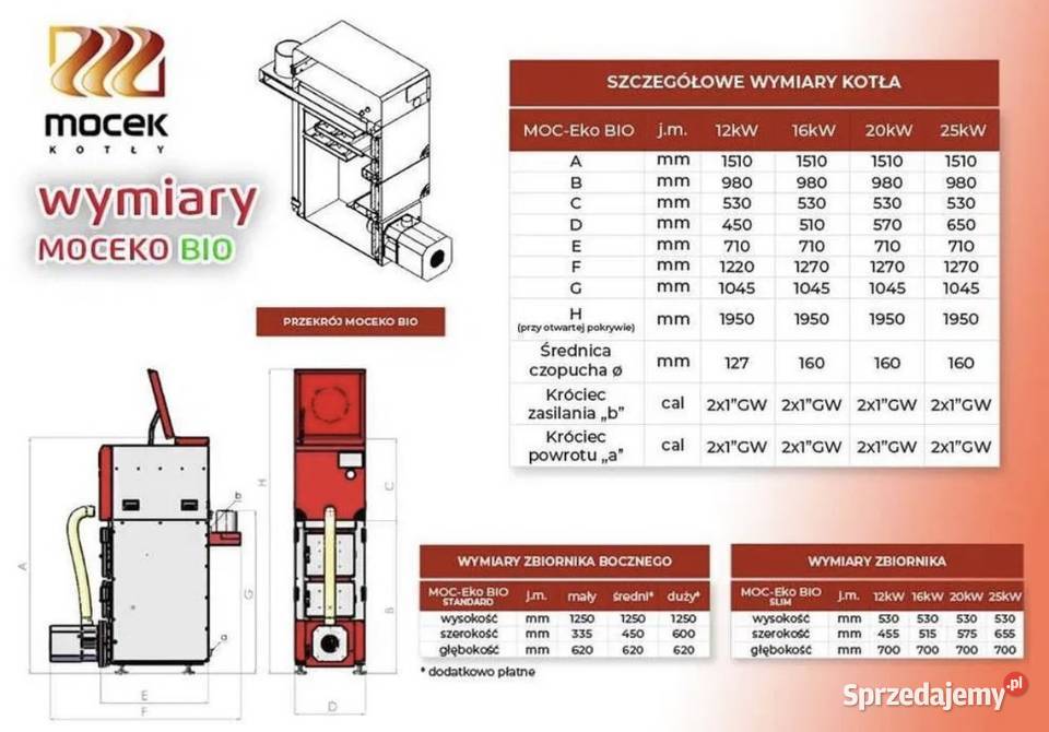 Kocioł na pellet drewno Moceko 20 KW piec na łódzkie