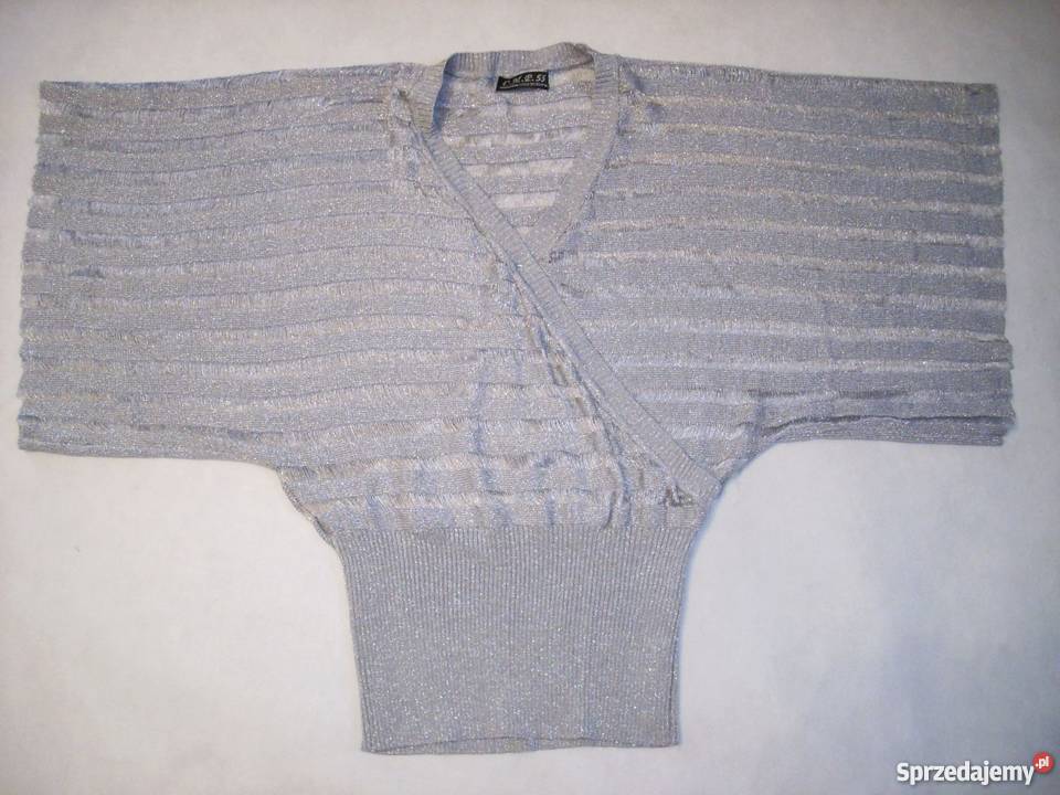 Srebrny Srebrzysty Sweter Sweterek Szerokie Nowy Sącz