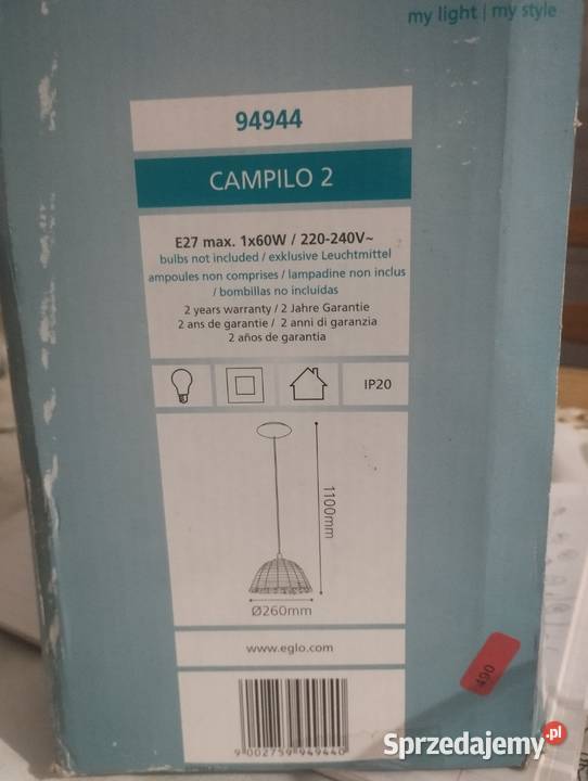Lampa wisząca żyrandol Campilo 2 EGLO nowa Warlubie