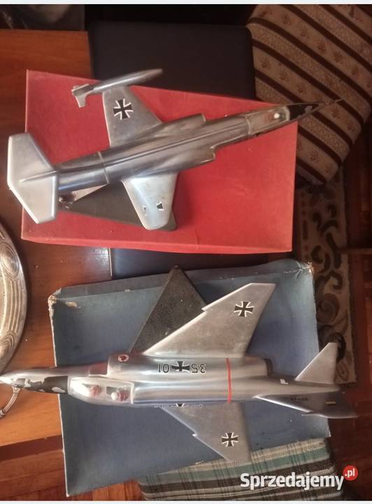 Stary Samolot kolekcjonerski duży Metalowy model Grójec