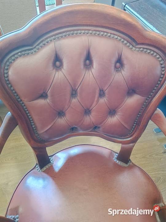 Stary gabinetowy fotel ludwikowski obrotowy 63cm Fotele i krzesła obrotowe