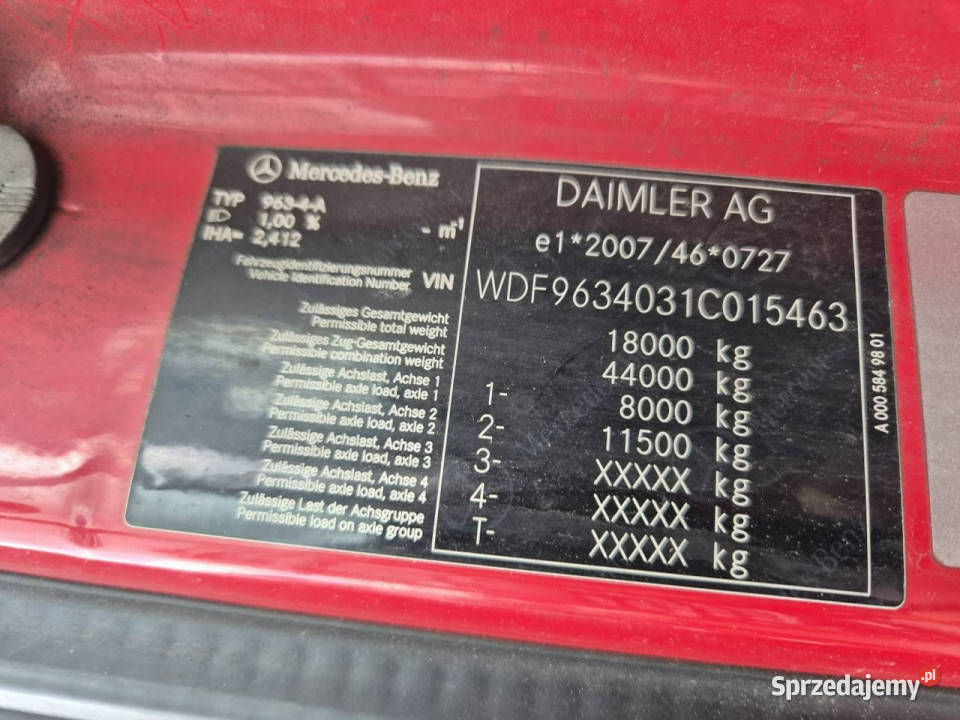 Mercedes actros dolnośląskie Komorniki