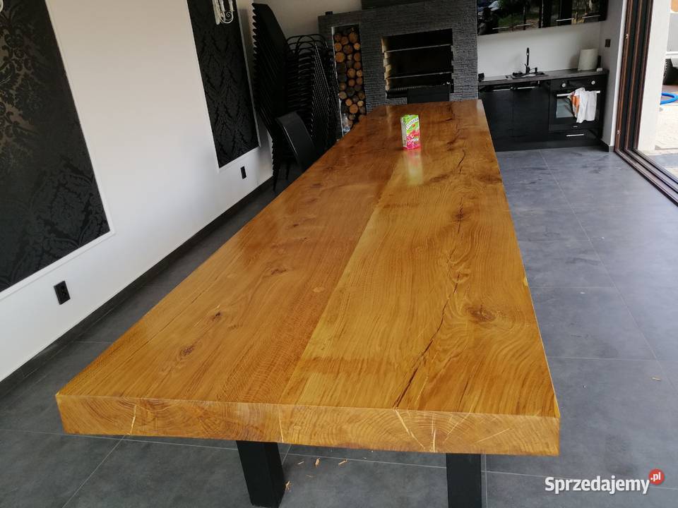 stolik kawowy blat debowy 120x80x5 zywica Przysucha sprzedam