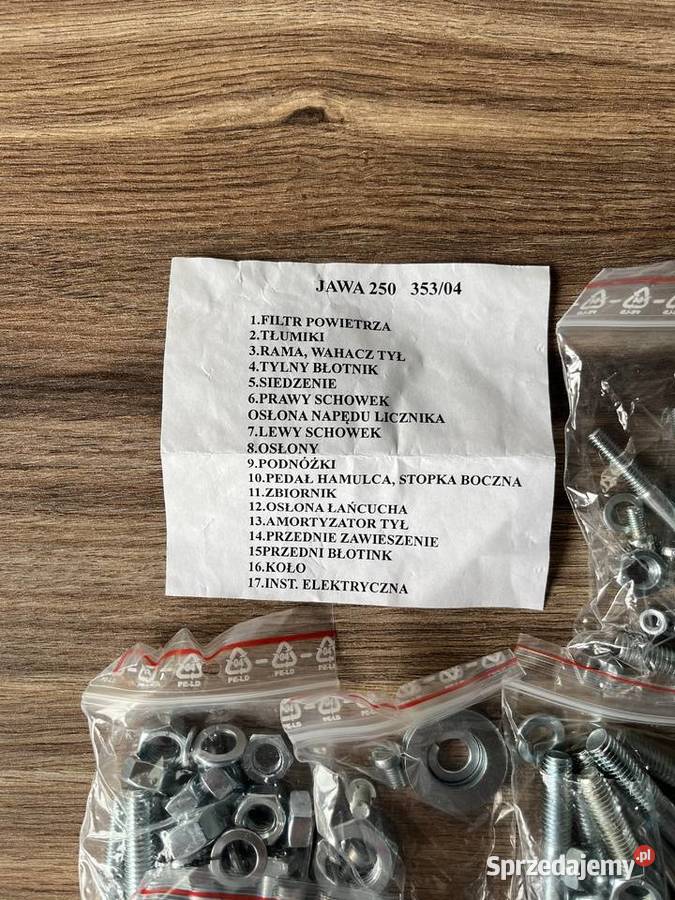 NOWY KOMPLET ŚRUB ŚRUBY OCYNKOWANE JAWA 250 JAWA sprzedam