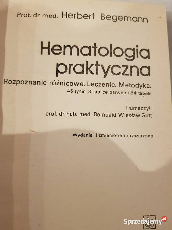 Hematologia praktyczna Herbert Begemann medycyna miękka Kielce sprzedam