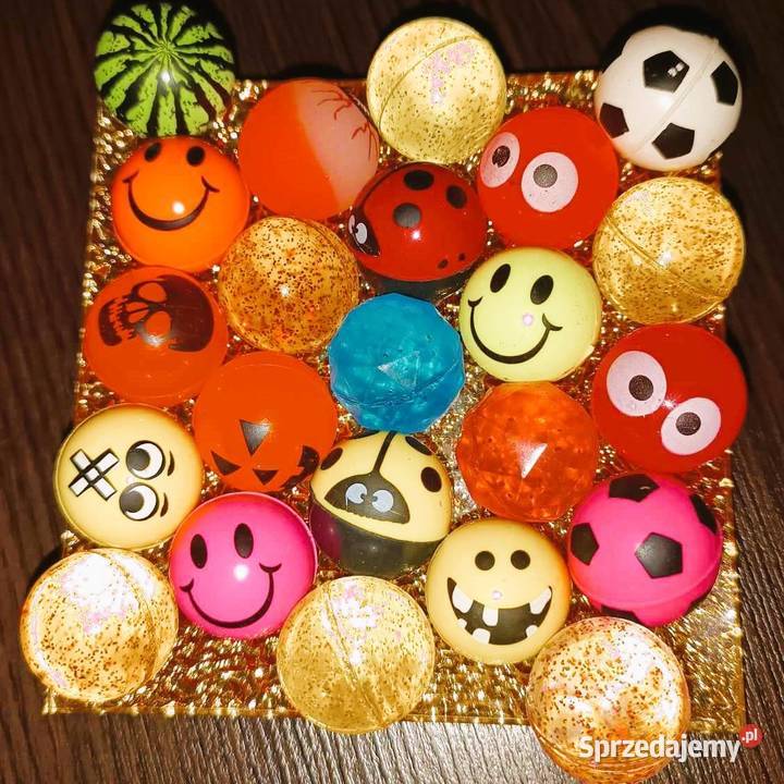 10 x Piłki Piłeczki Kulki Kauczukowe Super Wzory