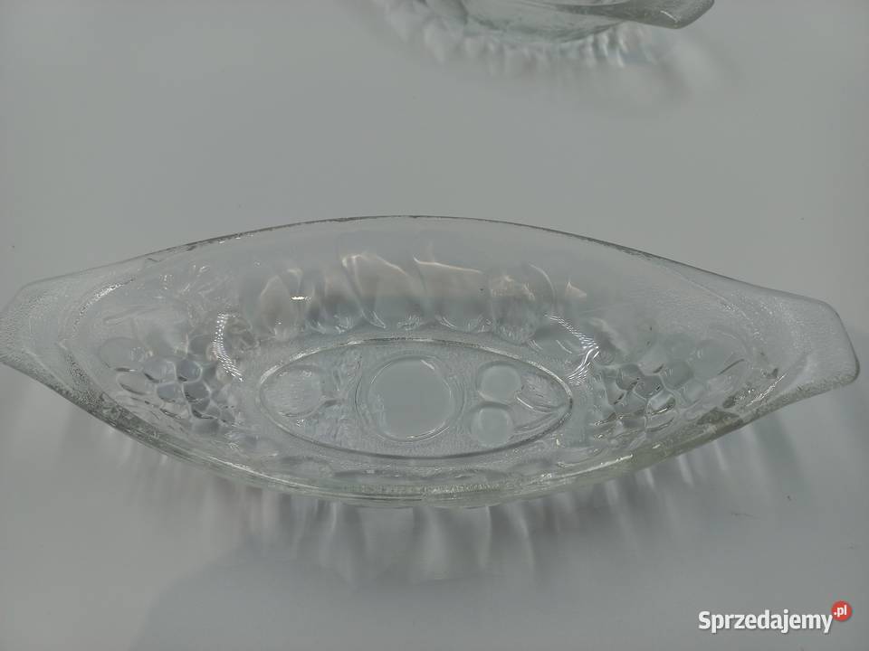 Stare angielskie szklane paterypółmiski przezroczysty Inowrocław